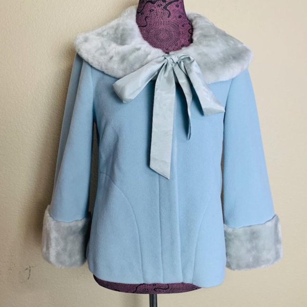 Odille Anthropologie Faux Fur Trim Jacket